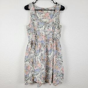 Staring At Stars Floral Pastel Spring Easter Mini Dress Large